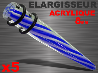 lot de 5 elargisseurs acrylique 8mm