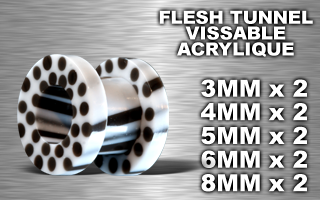 lot de 10 flesh tunnel acrylique