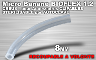 lot de 10 tubes bioflex courbes pour arcade -1.2 x 8 mm pour accessoires clipables - autocavable et recoupable a toute taille. verifiez les refs compatibles.