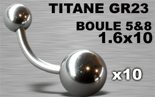 lot de 10 bananes titane grade 23 - 1.6 x 10 - boules 5 - 8