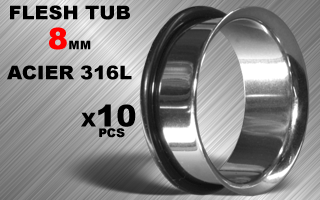lot de 10 flesh tub acier 316 l - diametre 8 mm