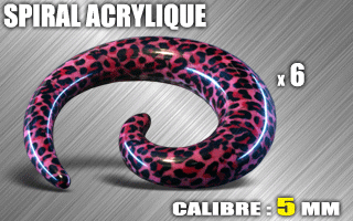 lot de 6 spirales acryliques - calibre 5 mm