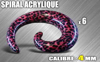 lot de 6 spirales acryliques - calibre 4 mm