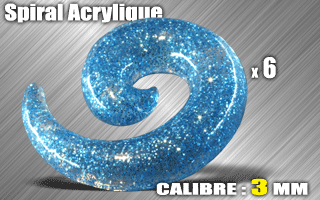 lot de 6 spirales acryliques - calibre 3 mm