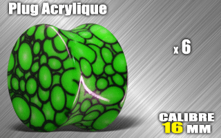 lot de 6 plugs acrylique - diametre 16 mm