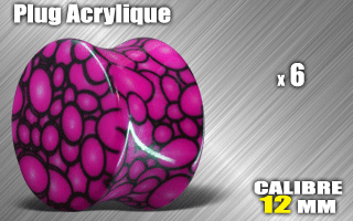 lot de 6 plugs acrylique - diametre 12 mm