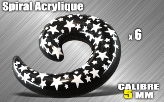 lot de 6 spirales acryliques - calibre 5 mm