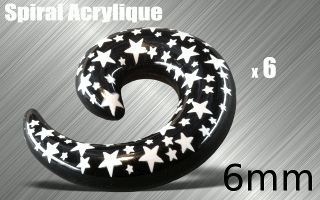 lot de 6 spirales acryliques - calibre 6 mm