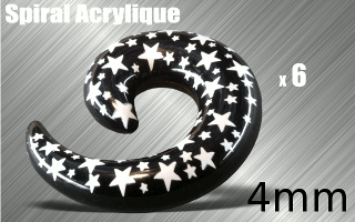 lot de 6 spirales acryliques - calibre 4 mm