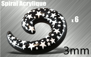 lot de 6 spirales acryliques - calibre 3 mm