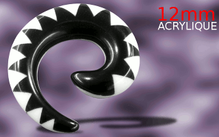 lot de 6 spirales acryliques - calibre 12 mm