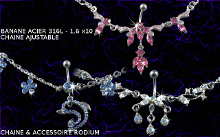 lot de 3 bananes 1.6 x 10 - acier 316l - chaine rodium ajustable - accessoire rodium. model identique a la photo