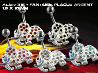 lot de 5 bananes 1.6 x 10 - acier 316 + fantaisie plaque argent 3 microns - top qualite
