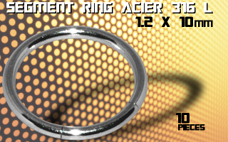 lot de 10 segment ring 1.2 x 10 - acier 316 l