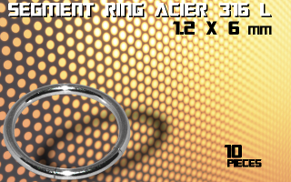lot de 10 segment ring 1.2 x 6 - acier 316 l