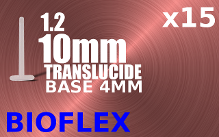 Lot de 15 labret 1.2 x 10 mm Bioflex (passe a l autoclave) - base 4 mm - vissage classique