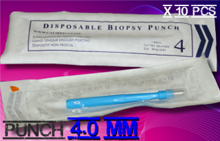 Punchs Calibre 14 - diametre 4 mm - Sterilise en France . Tout comme Kaï - Miltex, sauf le prix !