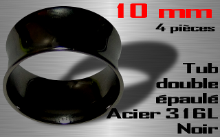Lot de 4 fledh tub double epaule acier 316 L Noir - diametre 10 mm