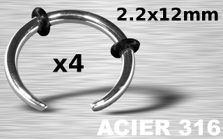 lot de 4 arcs acier 2.5 - diametre 12 mm