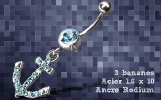Lot de 3 bananes acier 1.6 x 10 - ancre rodium
