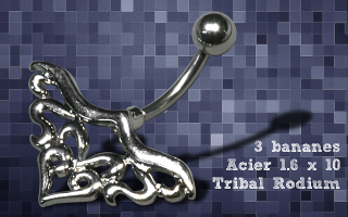 Lot de 3 bananes acier 1.6 x 10 - tribal rodium