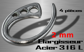 lot de 4 elargisseurs acier 316 L - diametre 2.0 mm