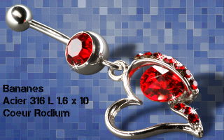 Lot de 3 bananes acier 1.6 x 10 - coeur rodium