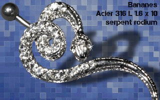 Lot de 3 bananes acier 1.6 x 10 - serpent rodium