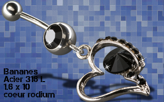 Lot de 3 bananes acier 1.6 x 10 - coeur rodium