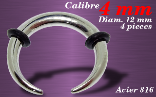 lot de 4 arcs acier 4.0 mm diametre 12 mm - diametre 12 mm
