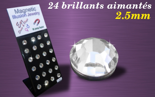 Presentoir de 24 brillants aimantes diametre 3 mm