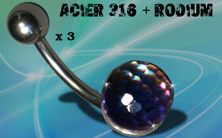 Lot de 3 bananes acier 1.6 x 10 mm + rodium -