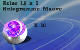 Lot de 10 boules acier hologramme mauve 1.6 x 5