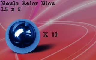 Lot de 10 boules acier bleu 1.6 x 6