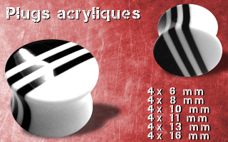 Lot de 24 plugs echancres acryliques noir et blanc