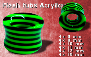 Lot de 24 tubes echancres acryliques vert et noir