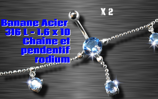 Lot de 2 bananes chaines acier 1.6 x 10 - chaine et pendentif fantaisie