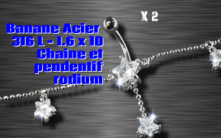 Lot de 2 bananes chaines acier 1.6 x 10 - chaine et pendentif fantaisie