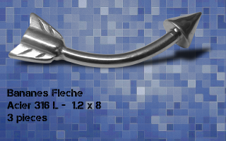 Lot de 3 bananes acier 1.2 x 8 - fleche