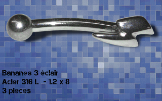 Lot 3 bananes acier 1.2 x 8 - eclair