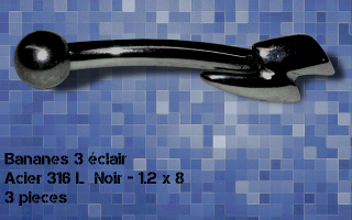 Lot 3 bananes acier Noir 1.2 x 8 - eclair
