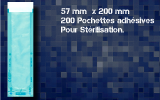 200 sachets auto adhesifs pour sterilisation 57 x 200 mm