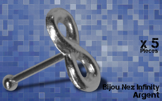 5 bijoux nez argent - design infinity