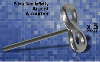 5 bijoux nez argent -barre a couder - design infinity