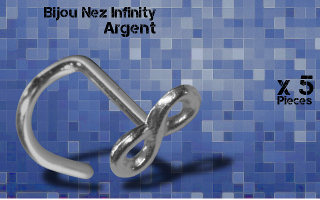 5 bijoux nez argent - design infinity