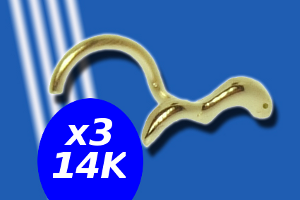 lot de 3 bijoux Nez Or jaune 14 K - serpent