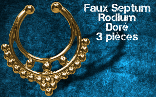 3 faux septum Rodium dore
