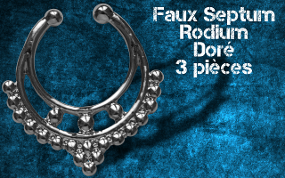 3 faux septum Rodium