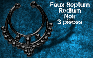 3 faux septum Rodium Noir