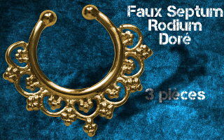 3 faux septum Rodium dore